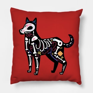 Sugar Skull Calavera Dog II Pillow