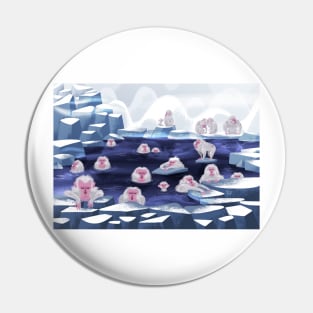 Snow Monkeys Pin