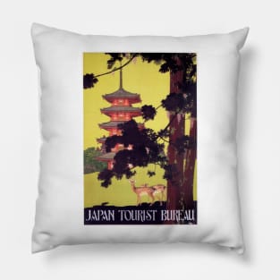 JAPAN Tourist Bureau Japanese Tourism Vintage Travel Pillow