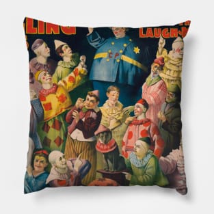 Ringling Bros. Coterie of Frolicsome Laugh-Makers Vintage Poster Pillow