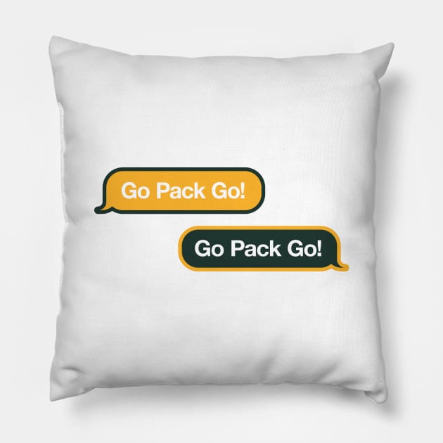 Go Pack Go Text Message Pillow by Rad Love
