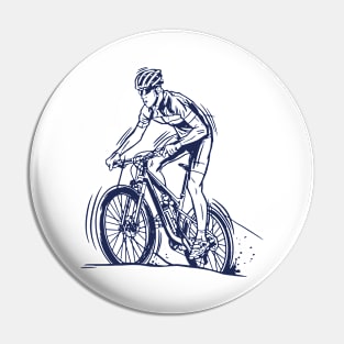 Cyclist Riding A Bicycle Pin