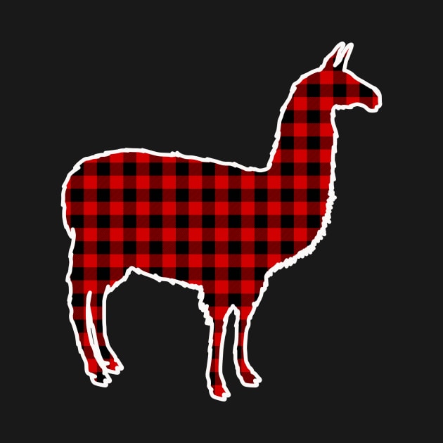 Buffalo Plaid Llama Christmas Pattern by KawaiinDoodle