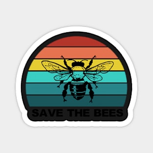 Save The Bees Beekeeper Social Distancing Retro Vintage Sunset Magnet