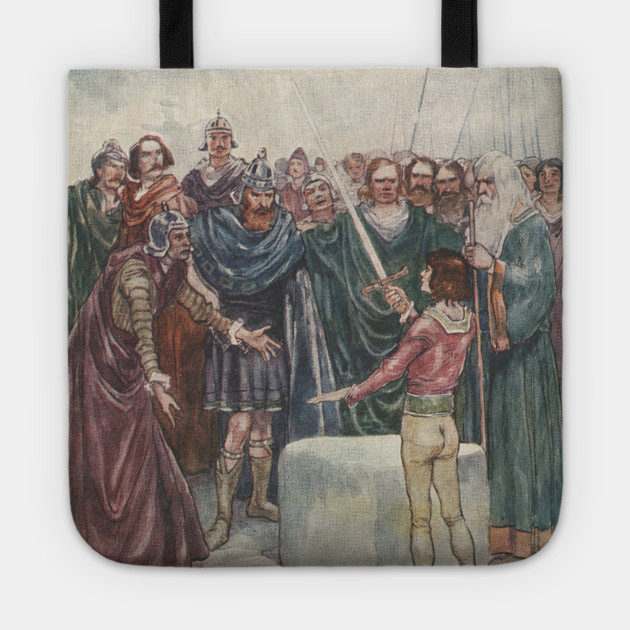 King Arthur Excalibur Painting King Arthur Excalibur Tote