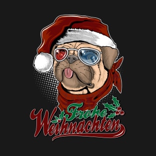 Frohe Weihnachten cute pug T-Shirt