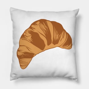 Flaky Croissant Illustration Pillow