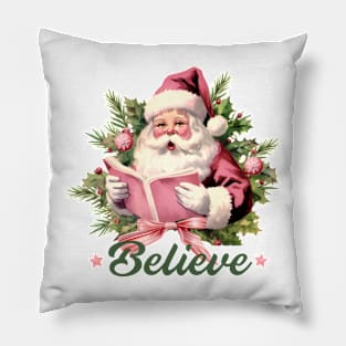 Vintage Pink Christmas Quote Pillow