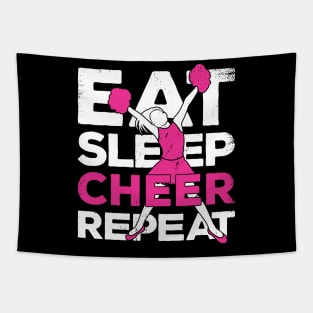 Eat Sleep Cheer Repeat Cheerleader Gift Tapestry