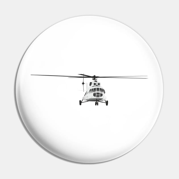 Mimimalistic Russian Mi-8 Helicopter Pin by NorseTech