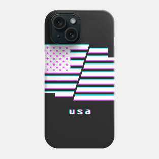 USA - Aesthetic Vaporwave Flag Phone Case