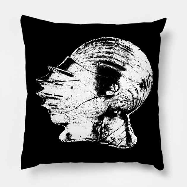 Distressed Medieval Helmet Pillow by MeatMan