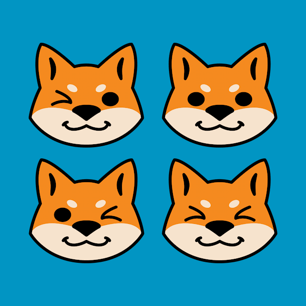 4 Shibas (Red) by kaeru