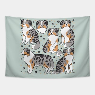 Australian shepherd dog illustration Tapestry