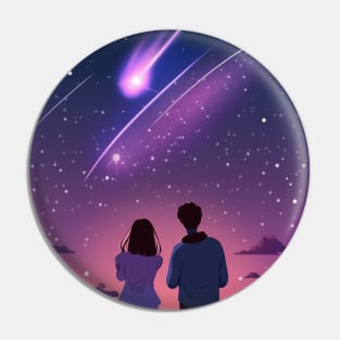 couple watching  a shooting star Pin