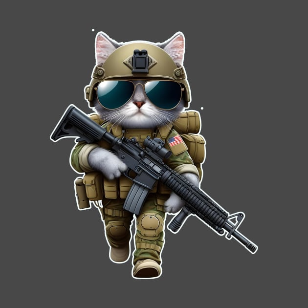 Tactical Cat by Rawlifegraphic