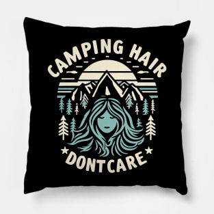 "Camping Hair Don't Care" Camping Pillow