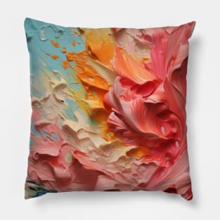 Abstract Strokes: Acrylic Brush Stripe Extravaganza Pillow