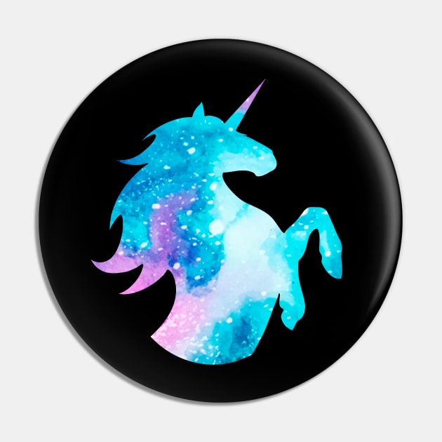 Rearing Galaxy Unicorn Pin by Lady Lilac