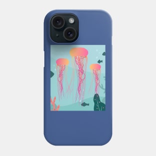 Colorful Luminous Jellyfish Sea Animals Phone Case