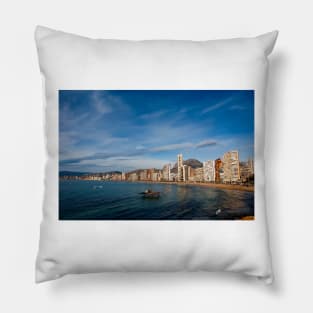 Benidorm Levante Beach Mediterranean Coast Spain Pillow