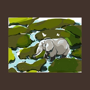 Elephant Illustration T-Shirt