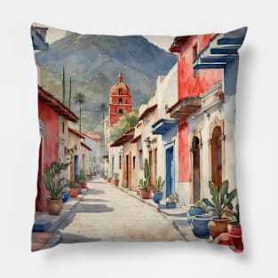 Tlayacapan Morelos Mexico Vintage Tourism Travel Pillow