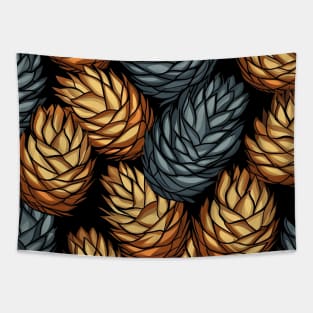 Pinecones - gray and yellow Tapestry