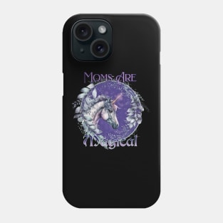 Mother's Day Mom's Are Magical Floral Unicorn Purple Phone Case