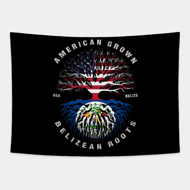 American Grown Belizean Roots Belize Flag Tapestry by heart teeshirt