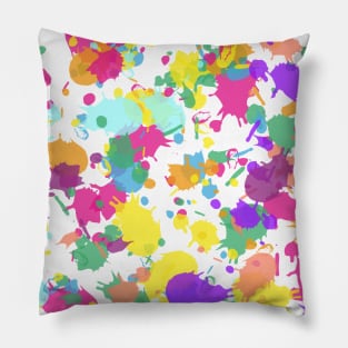 Abstract Neon Color Paint Splash Pillow