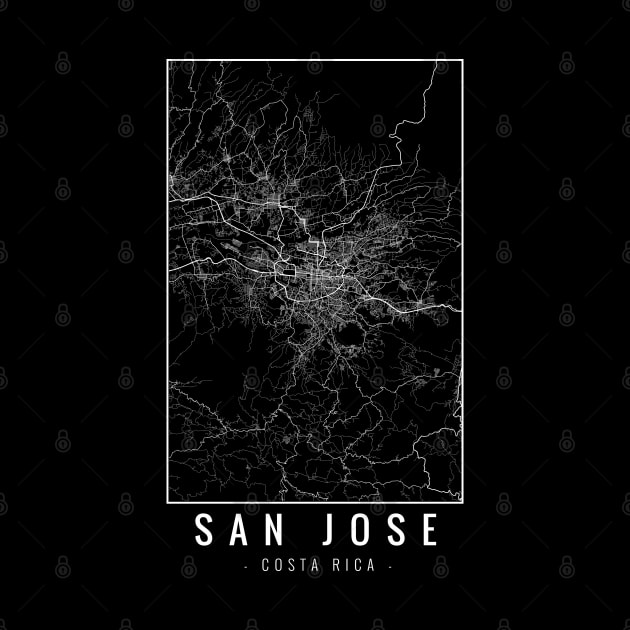 San Jose Costa Rica Minimalist Map by Mapagram