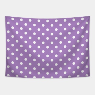 Purple and White Polka Dots Pattern Tapestry