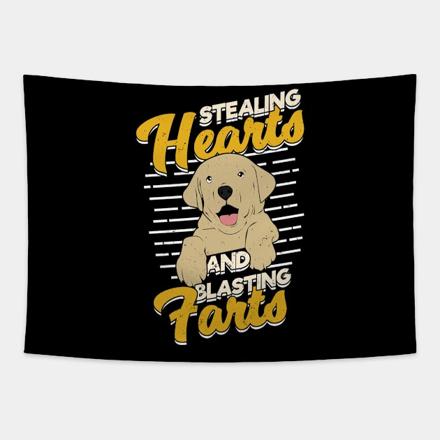 Stealing Hearts And Blasting Farts Labrador Gift Tapestry by Dolde08