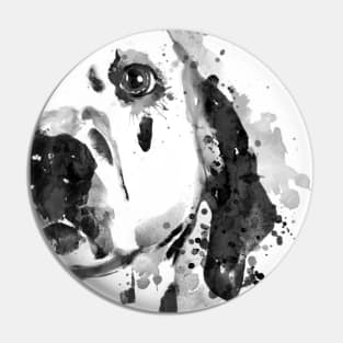 Black And White Half Faced Dalmatian Dog Pin