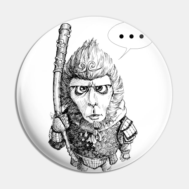 Monkey King Speechless Pin by Huluhua