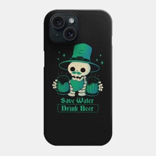 Skeleton St Patrick drinks Beer Phone Case