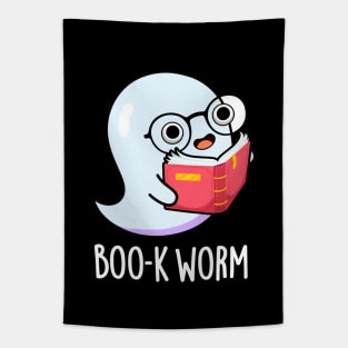 Boo-k Worm Cute Halloween Bookworm Ghost Pun Tapestry