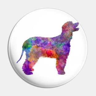 Irish Water Spaniel in watercolor Pin