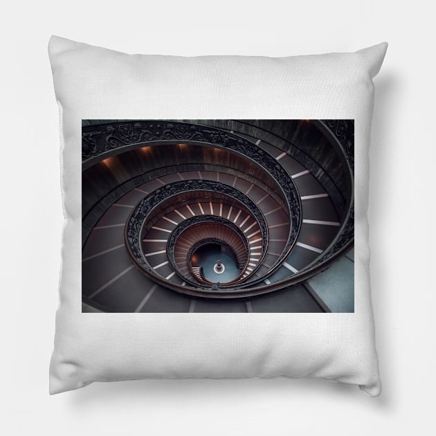 Vatican Double Helix Staircase Pillow by jswolfphoto