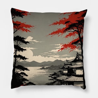 Fukuyama Japan Vintage Poster Tourism Pillow