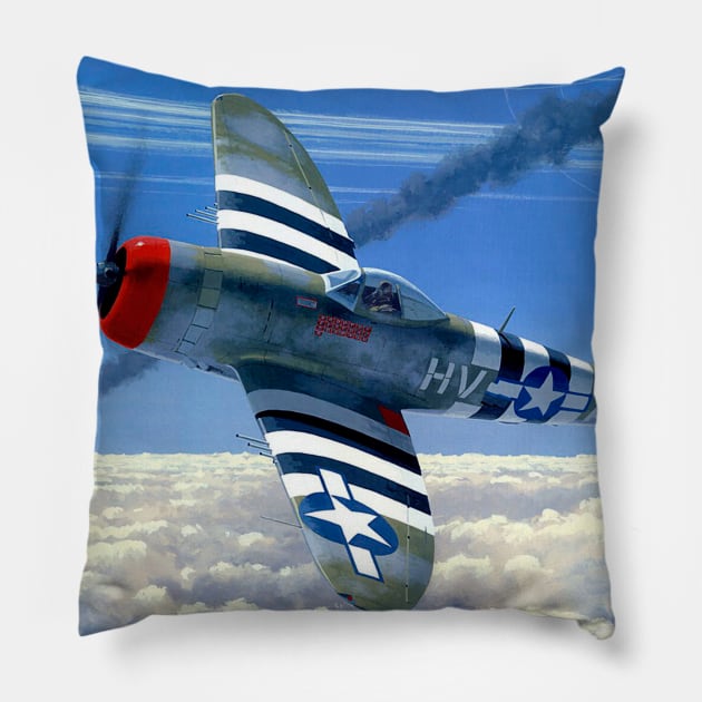 P47 Thunderbolt Pillow by Aircraft.Lover