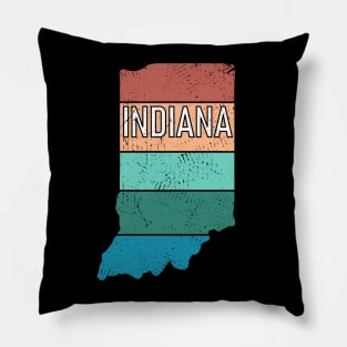 Indiana State Pride Retro Outline Pillow