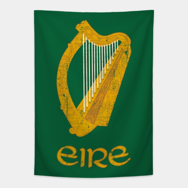 Irish Harp - Vintage Look Design Tapestry by feck!