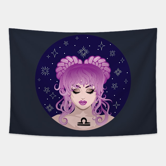 Libra girl Tapestry by AnnArtshock