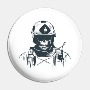 Special Army Skull Face Military Veteran Soldier Pin