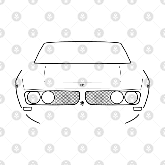 Iso Grifo classic grand tourer car black outline graphic by soitwouldseem