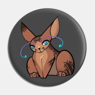 Silent Judgment Brown Tabby Alien Cat :: Canines and Felines Pin