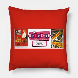 Drive-In Double Feature - Hot Rod Rumble & Hot Rod Hullabaloo Pillow