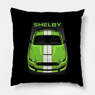 Ford Mustang Shelby GT350R 2015 - 2020 - Grabber Lime - White Stripes Pillow